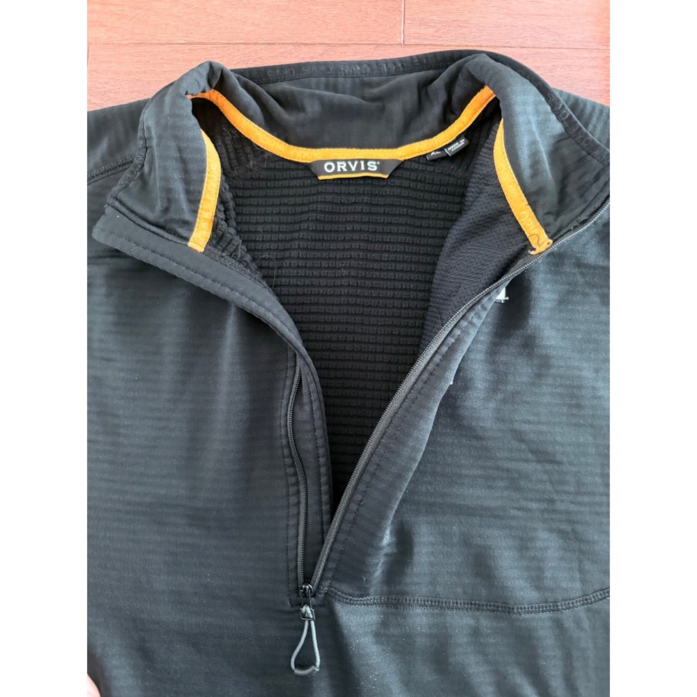 Orvis 1/4 Zip Pullover Mens XL Horseshoe Hills Athletic Black Pockets Jacket EUC - Picture 5 of 15
